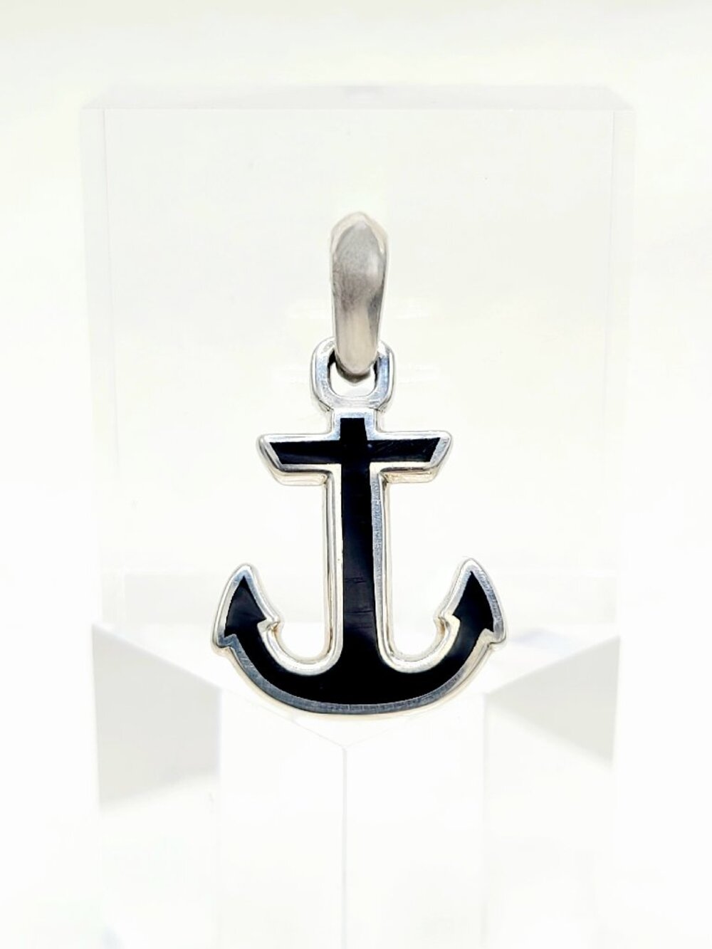 David Yurman Maritime Anchor Amulet Pendant w/ Black Onyx - RARE